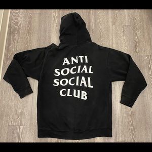 Black and white Anti social social club hoodie